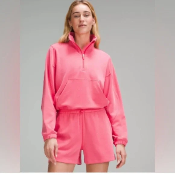 Lululemon Brushed Softstreme Half Zip Lip Gloss Pink - Picture 1 of 9